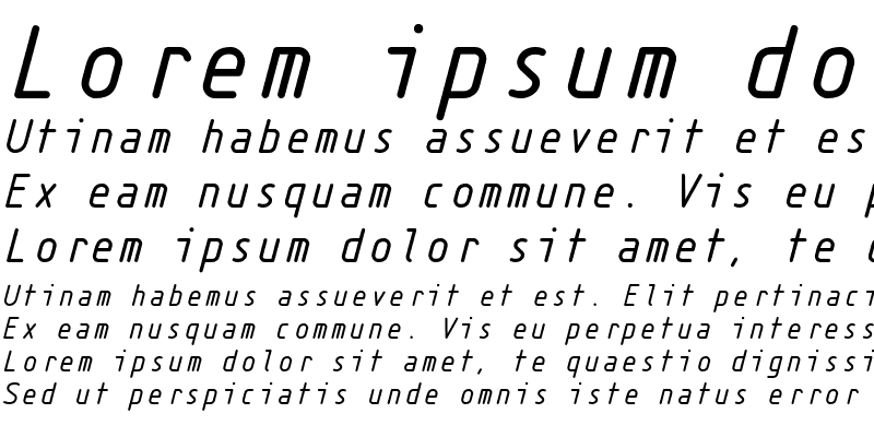 Sample of Isonorm3098 Monospaced Italic