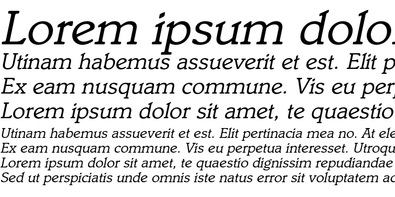 Sample of ItaliaC Italic