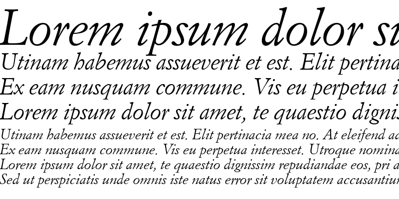 Sample of ItalianGarmnd BT Italic