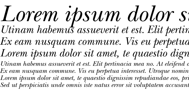 Sample of ITC New Baskerville Old Style F Italic
