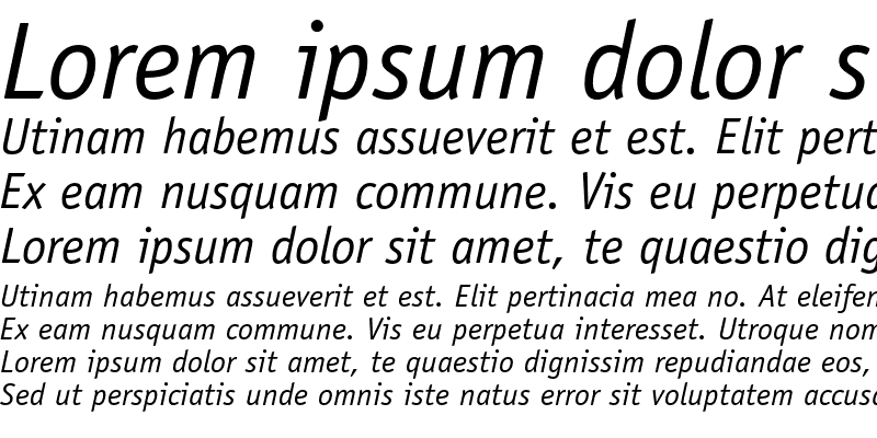 Sample of ITC Officina Sans Std Book Italic