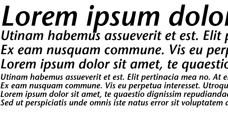 Sample of ITC Stone Sans LT Semibold Italic