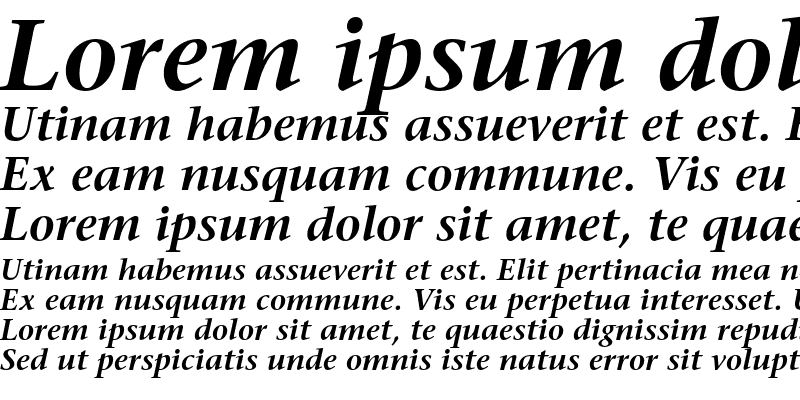 Sample of ITC Stone Serif LT Semibold Italic