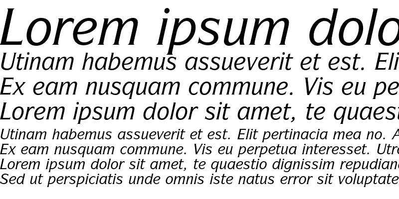 Sample of ITC Symbol Medium Italic