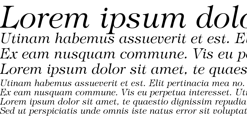 Sample of ITC Tiffany Light Italic