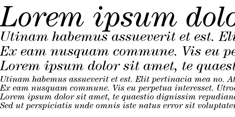 Sample of ITCCentury LT Book Italic