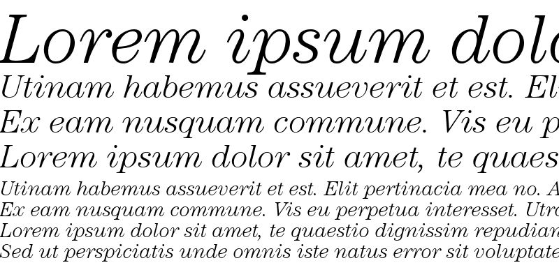 Sample of ITCCentury LT Light Italic