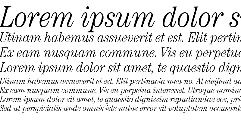 Sample of ITCCentury LT LightCond Italic