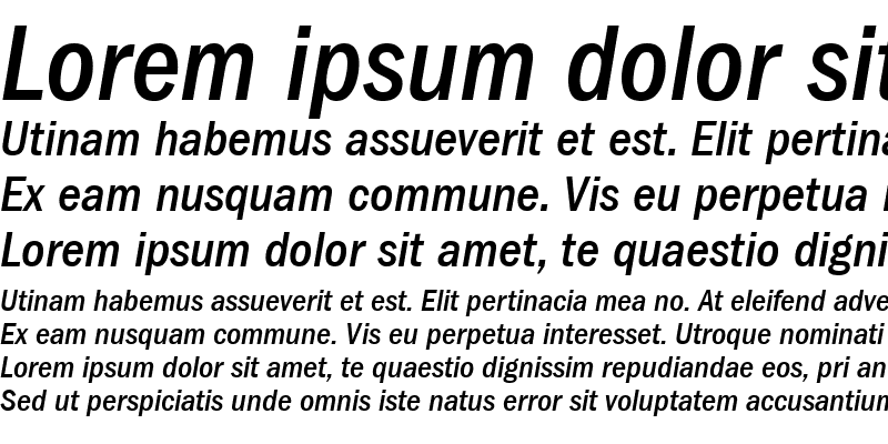 Sample of ITCFranklinGothic LT MedCn Italic