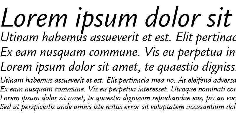 Sample of ITCLegacySans LT Book Italic