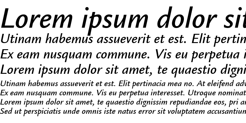 Sample of ITCLegacySans LT Medium Italic