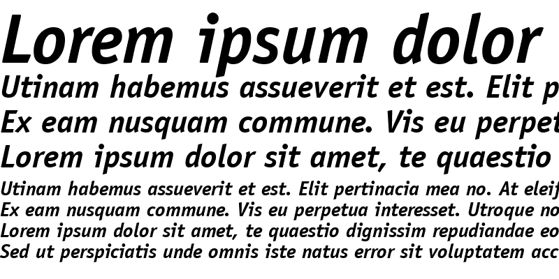 Sample of ITCOfficinaSans LT Book Bold Italic