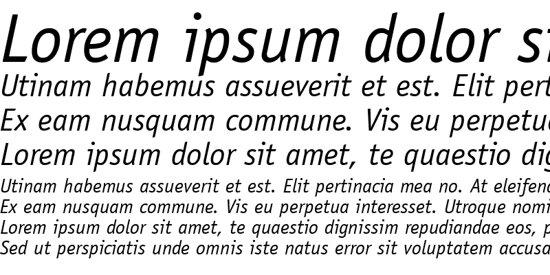 Sample of ITCOfficinaSans LT Book Italic