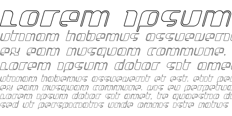 Sample of Jakone Outline Italic