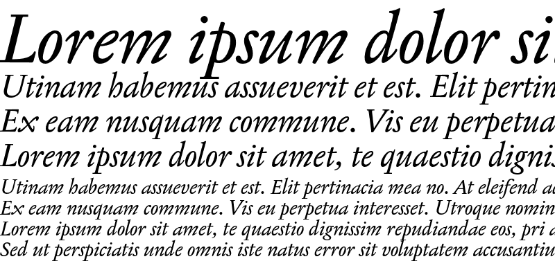 Sample of Jannon T Moderne OT Italic
