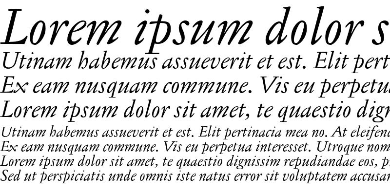 Sample of Jannon Text Italic