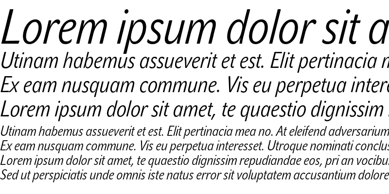 Sample of JohnSansCond Lite Pro Italic