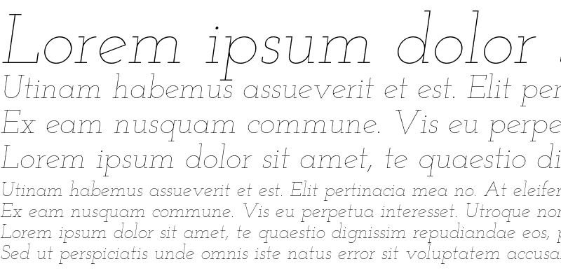 Sample of Josefin Slab Thin Italic