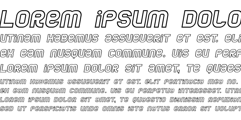 Sample of Jumbo Outline Italic
