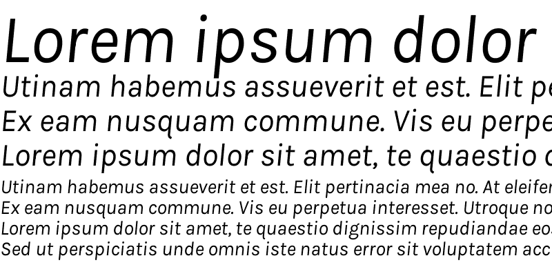 Sample of Karla Italic