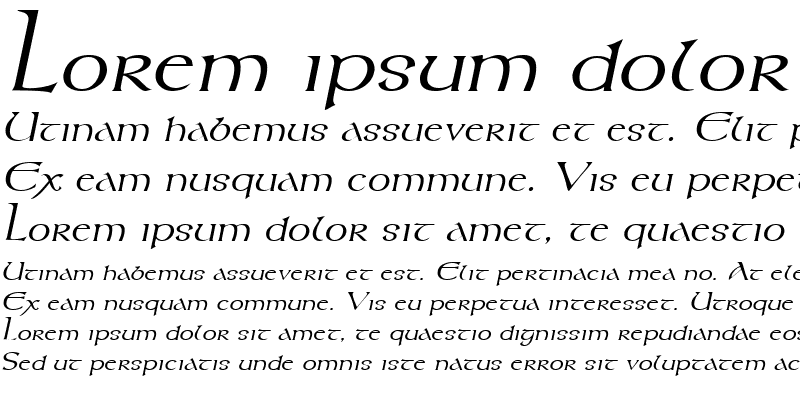 Sample of KeltWide Italic