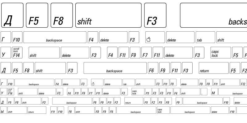 Sample of KeyFontRussian-Light