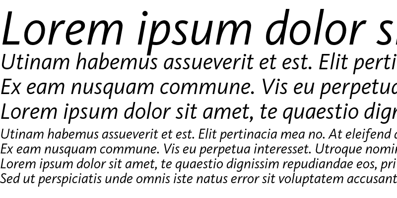Sample of KievitPro Italic