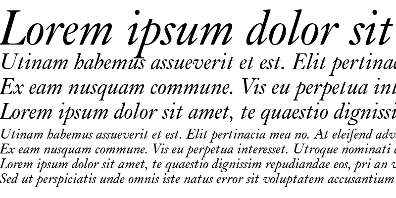 Sample of Kis BT Italic