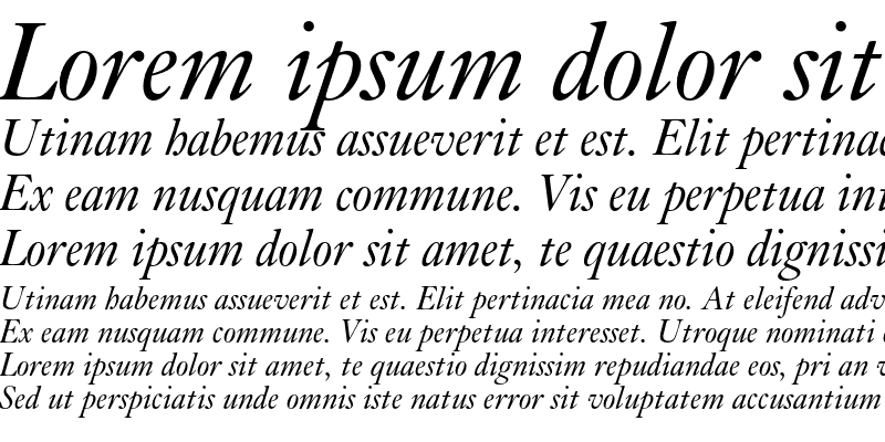 Sample of Kis Italic