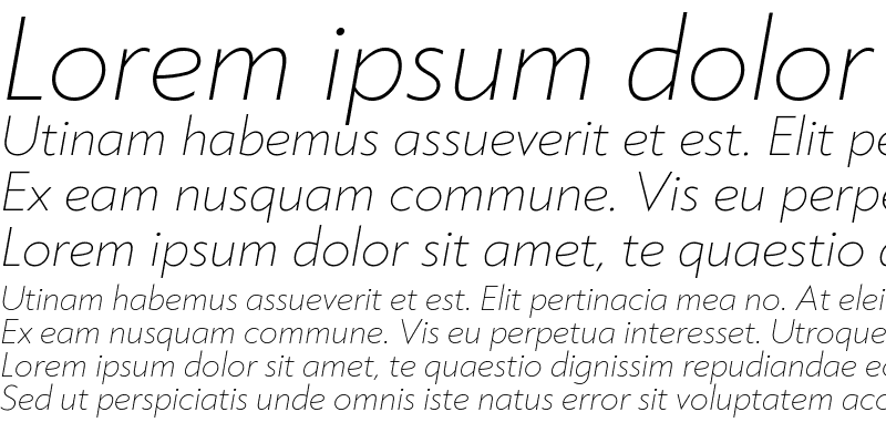 Sample of Klein Trial Extralight Italic