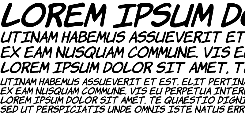 Sample of Komika Hand Italic