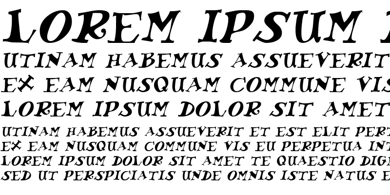 Sample of KoolKapsDisplay Italic
