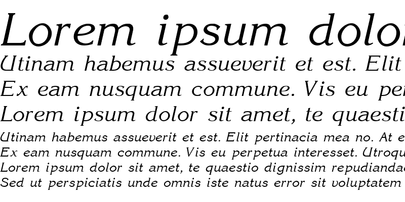 Sample of Korinna Normal-Italic