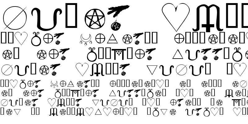 Sample of KR Wiccan Symbols Regular