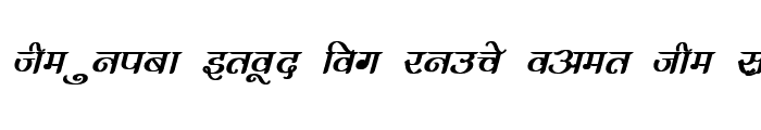 Preview of Kruti Dev 300 Bold Italic