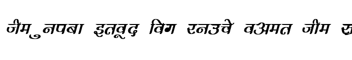 Preview of Kruti Dev 303 Bold Italic