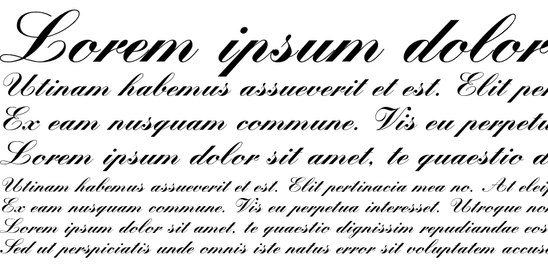 Sample of Kuenstler Script Black