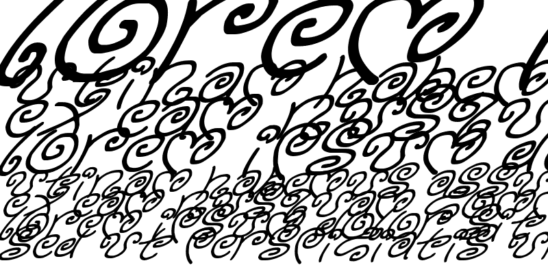 Sample of Kurly Kyoots Italic