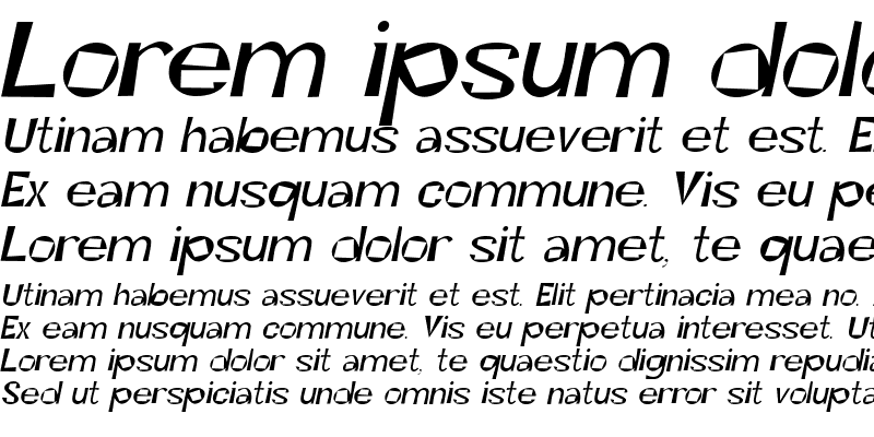 Sample of Kwirky Italic