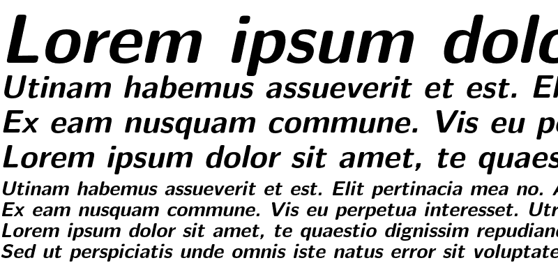 Sample of Latin Modern Sans 10 Bold Oblique