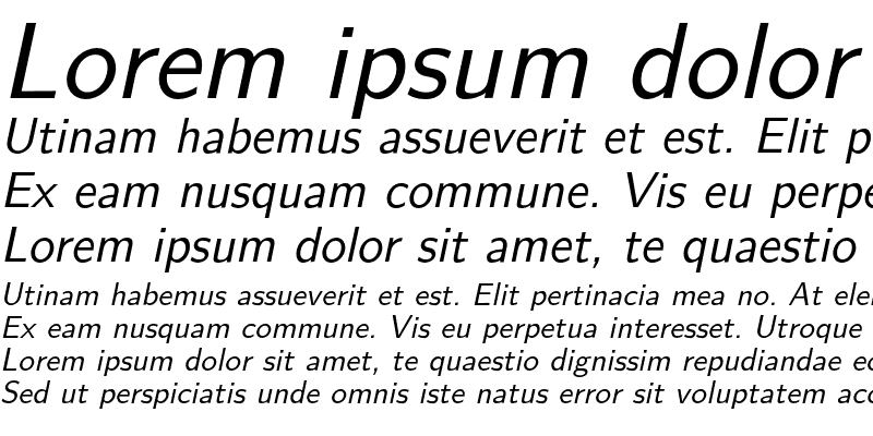 Sample of Latin Modern Sans 10 Oblique