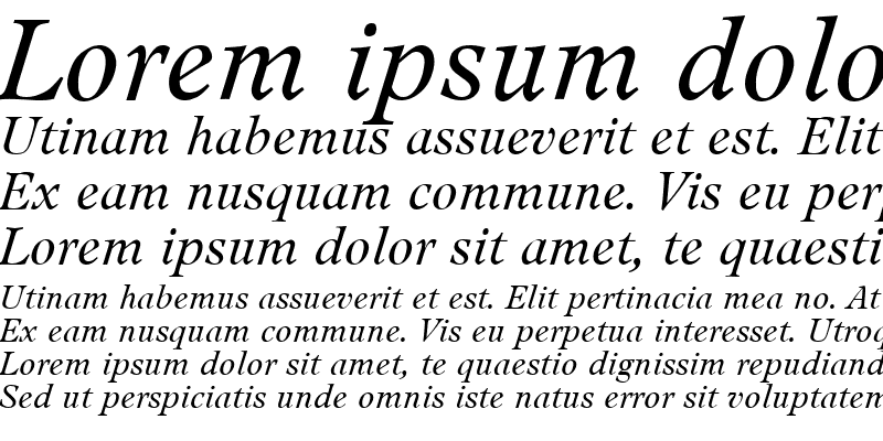 Sample of Leamington Italic