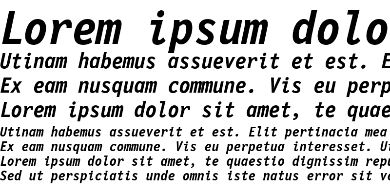 Sample of Letter Gothic 12 Pitch Bold Italic