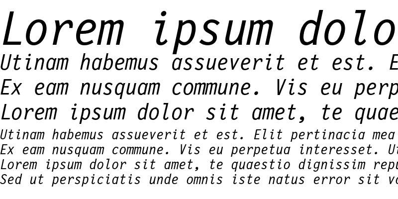 Sample of Letter Gothic 12 Pitch Italic