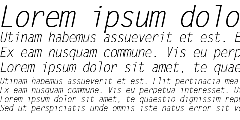 Sample of Letter Gothic Italic