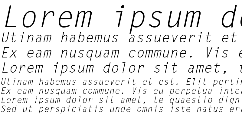 Sample of LetterGothicSlanted RomanItalic