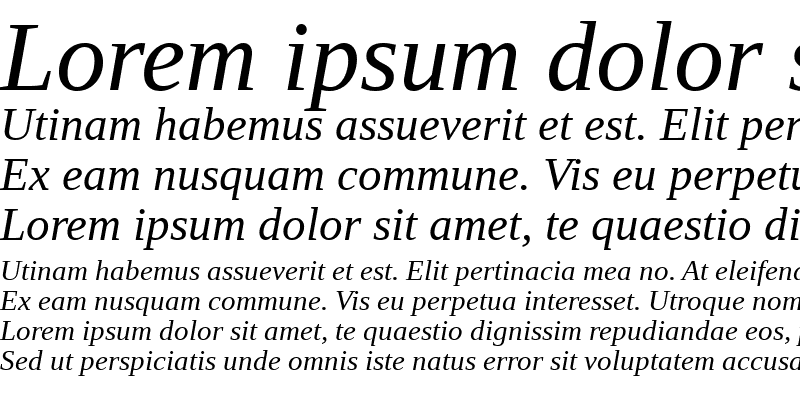 Sample of Liberation Serif Italic
