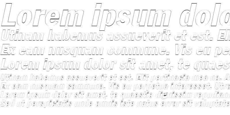 Sample of LibraryGothicHeavyOutline Italic