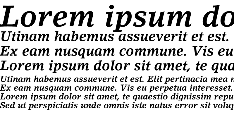 Sample of Lino Letter Bold Italic OsF