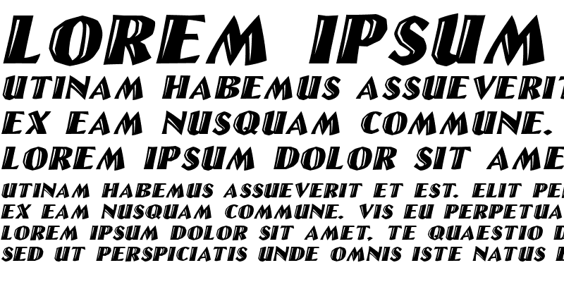 Sample of LinoLetterCut Italic